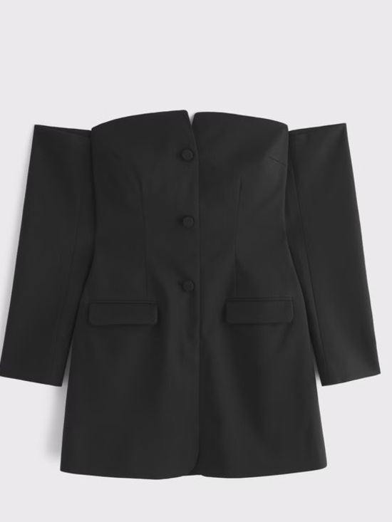 Abercrombie & Fitch Jackets & Blazers - Abercrombie Off-Shoulder Black Blazer Dress
